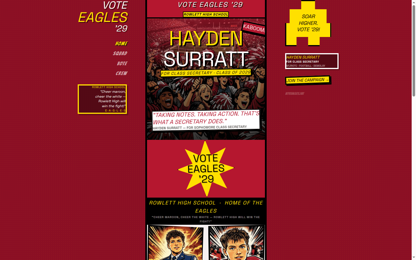 Vote Eagles ’29 — live site